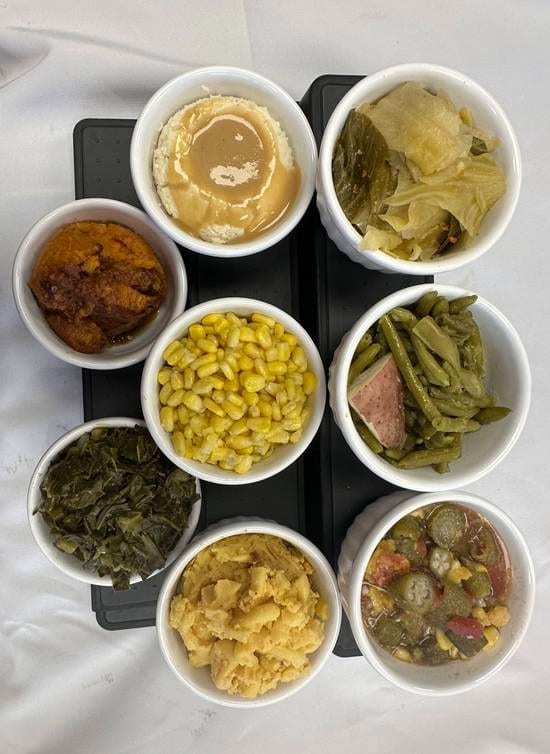 Okra Corn & Tomato  Serves 18-20.